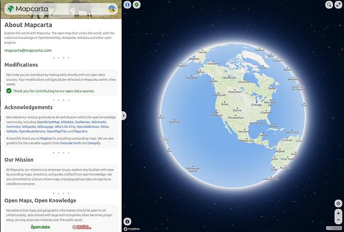 Screenshot of the MapCarta About page linked above